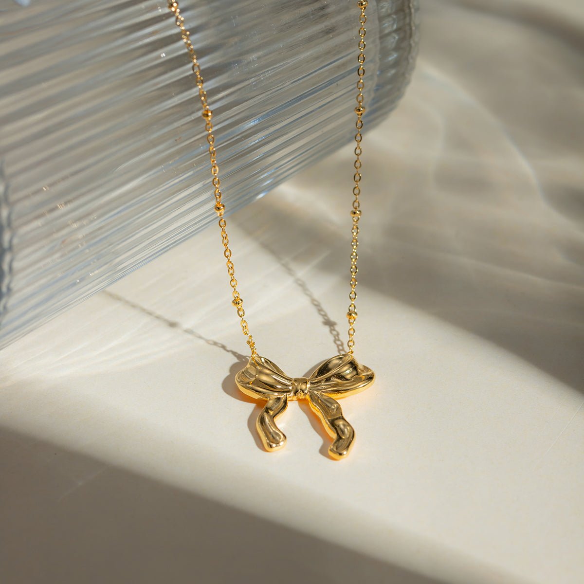 Beach Rose Co. - Gold Bow Pendant Necklace