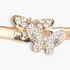 Beach Rose Co. gold-tone skinny waist belt featuring a double butterfly buckle adorned with sparkling clear rhinestones.