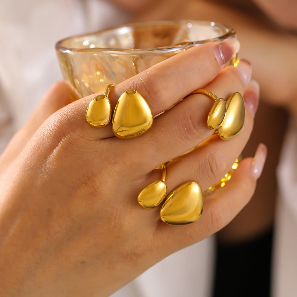 Beach Rose Co. - Gold Bypass Statement Ring