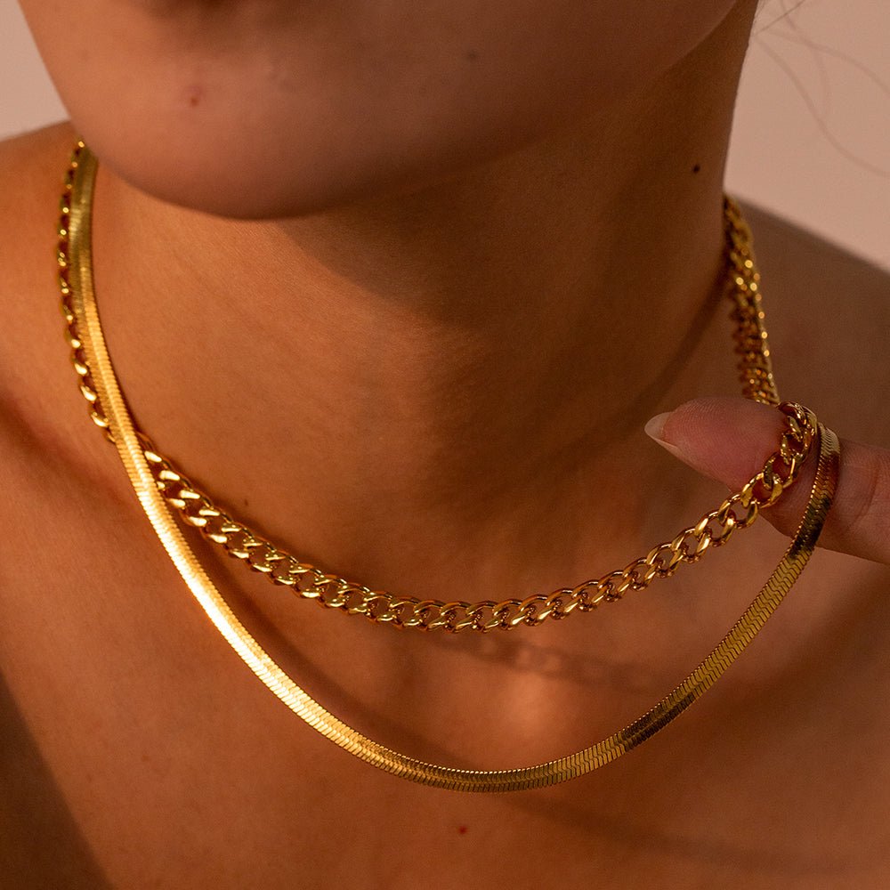 Beach Rose Co. - Gold Chain Double Layer Necklace