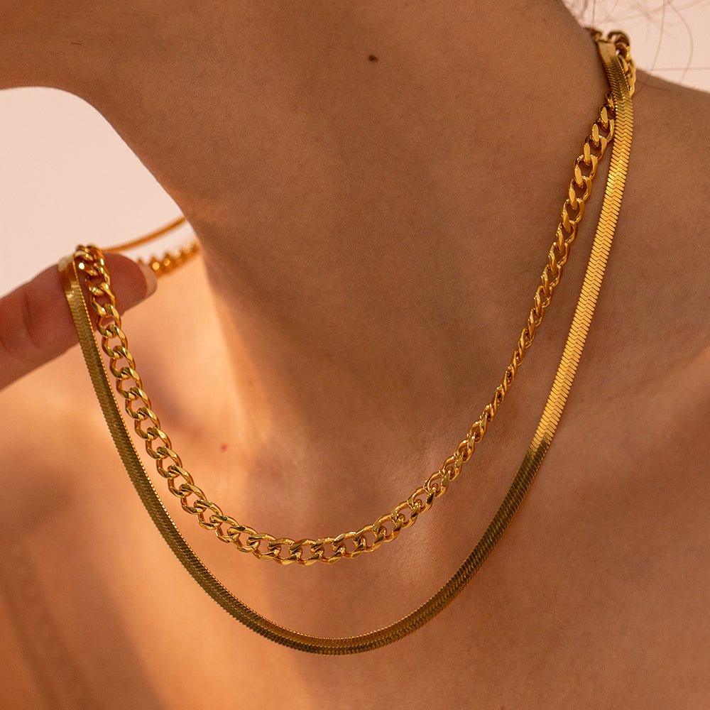 Beach Rose Co. - Gold Chain Double Layer Necklace