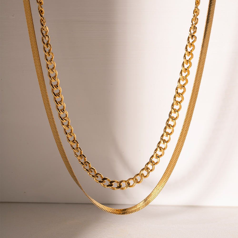 Beach Rose Co. - Gold Chain Double Layer Necklace