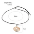 Beach Rose Co. 18K gold-plated concentric circle pendant on a long black PU cord with adjustable sliding design.