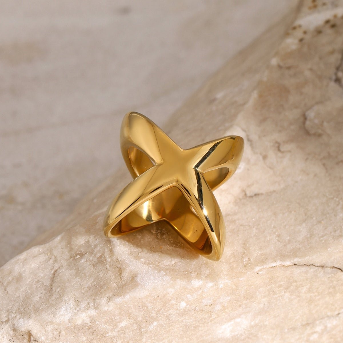 Beach Rose Co. - Gold Crisscross Ring