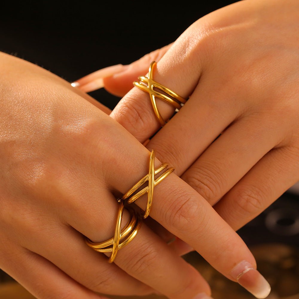 Beach Rose Co. - Gold Crisscross Ring