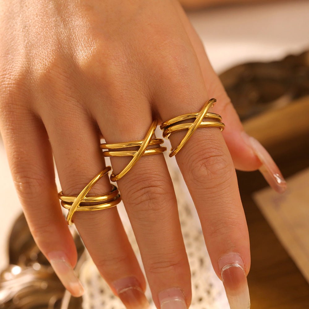 Beach Rose Co. - Gold Crisscross Ring