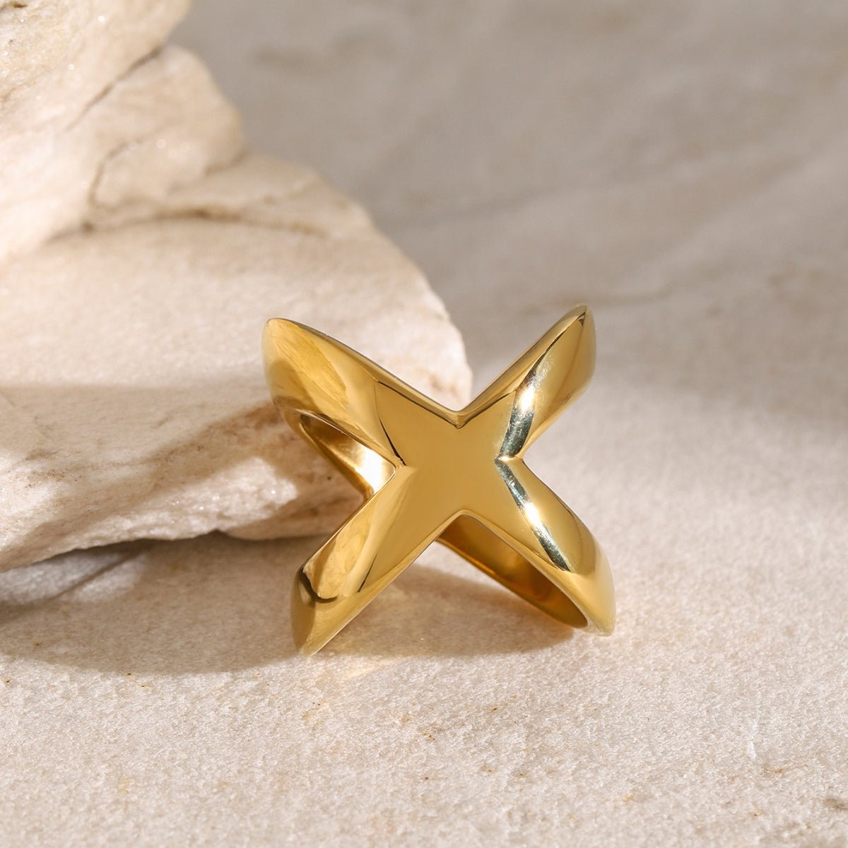 Beach Rose Co. - Gold Crisscross Ring