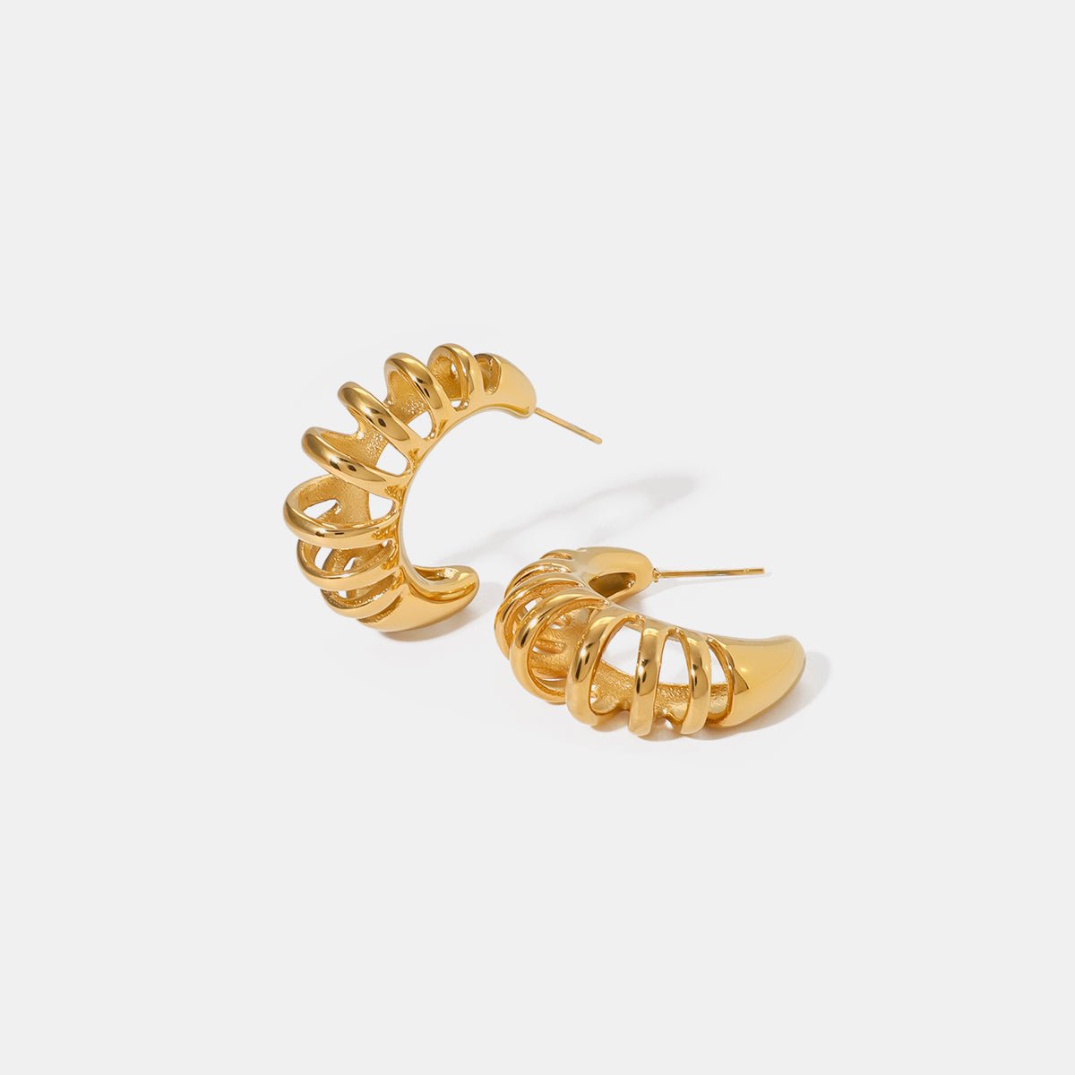 Beach Rose Co. - Gold Cutout C - Hoop Earrings