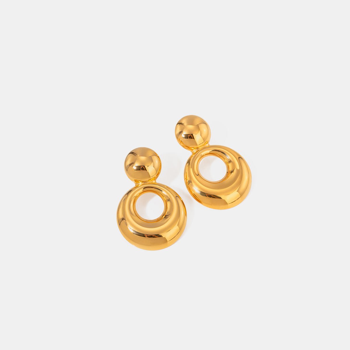 Beach Rose Co. - Gold Cutout Circle Dangle Earrings