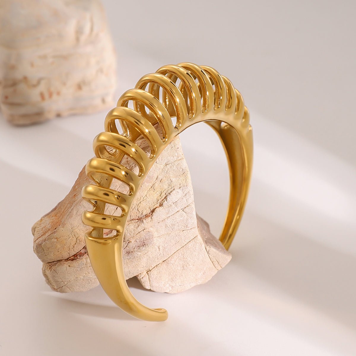 Beach Rose Co. - Gold Cutout Detail Cuff Bracelet