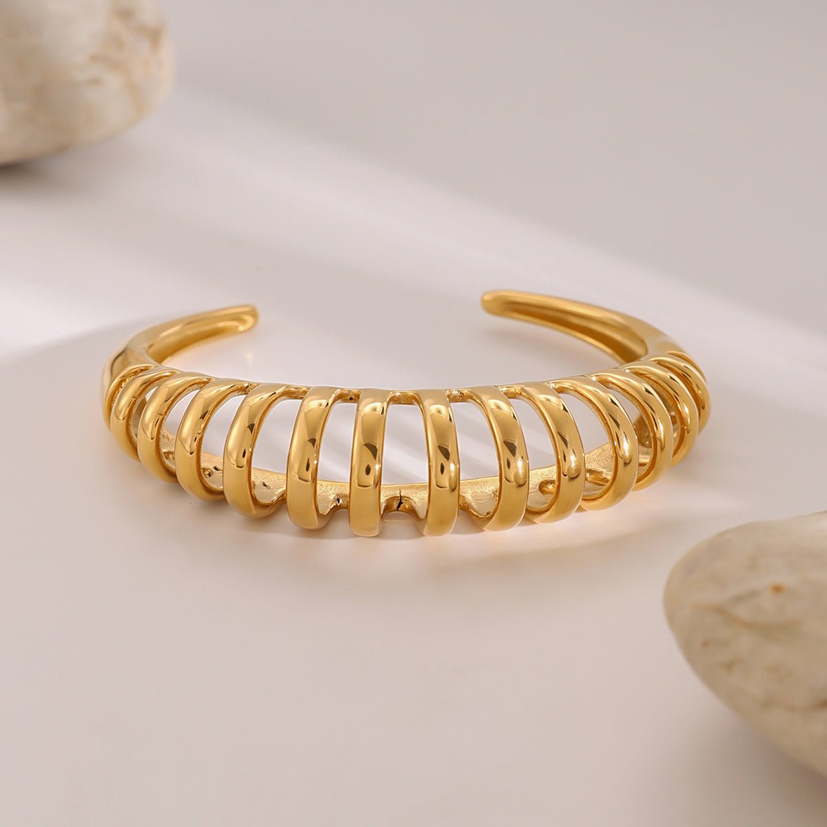 Beach Rose Co. - Gold Cutout Detail Cuff Bracelet