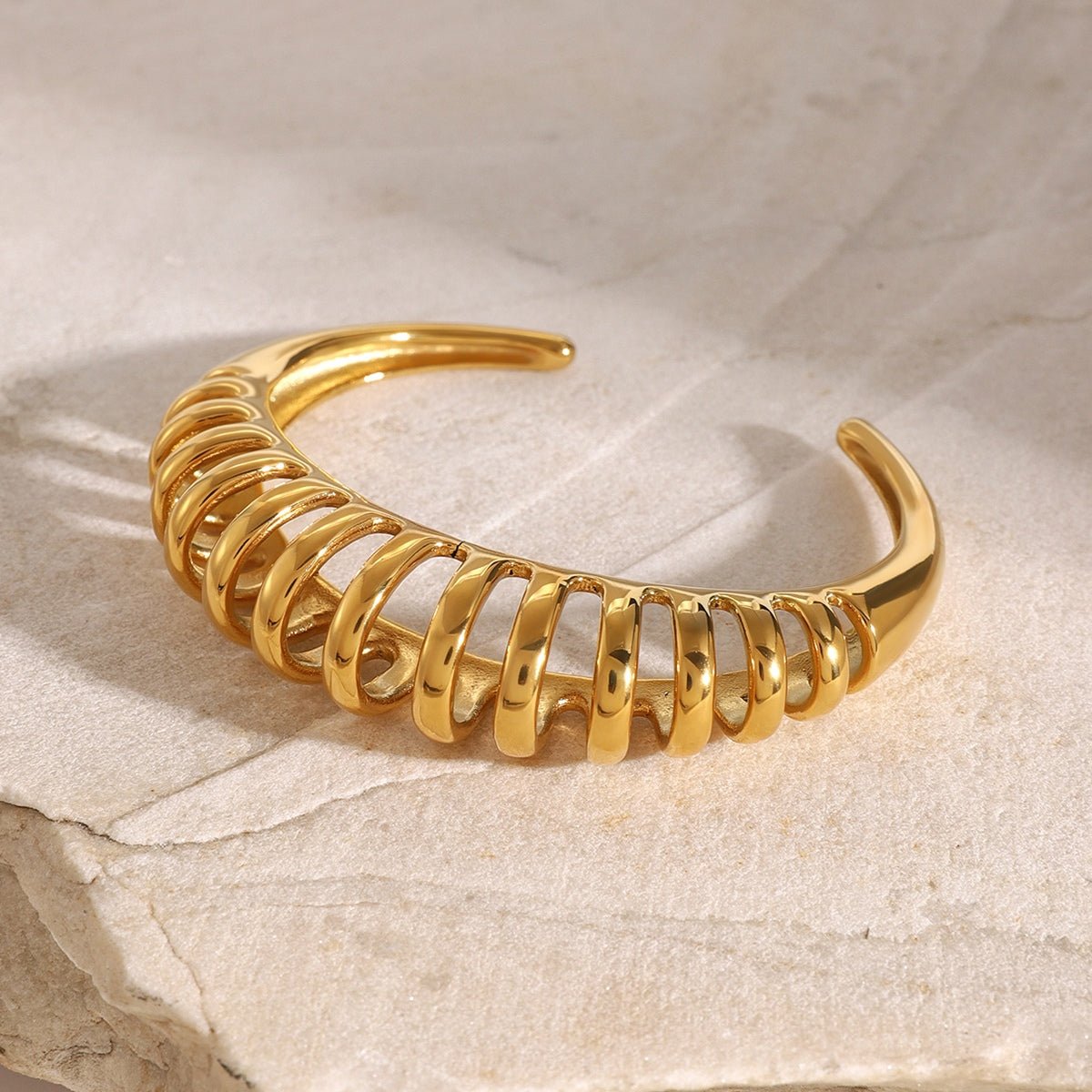 Beach Rose Co. - Gold Cutout Detail Cuff Bracelet