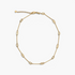 Beach Rose Co. 18K gold filled chain necklace featuring alternating polished links and sparkling cubic zirconia stones.