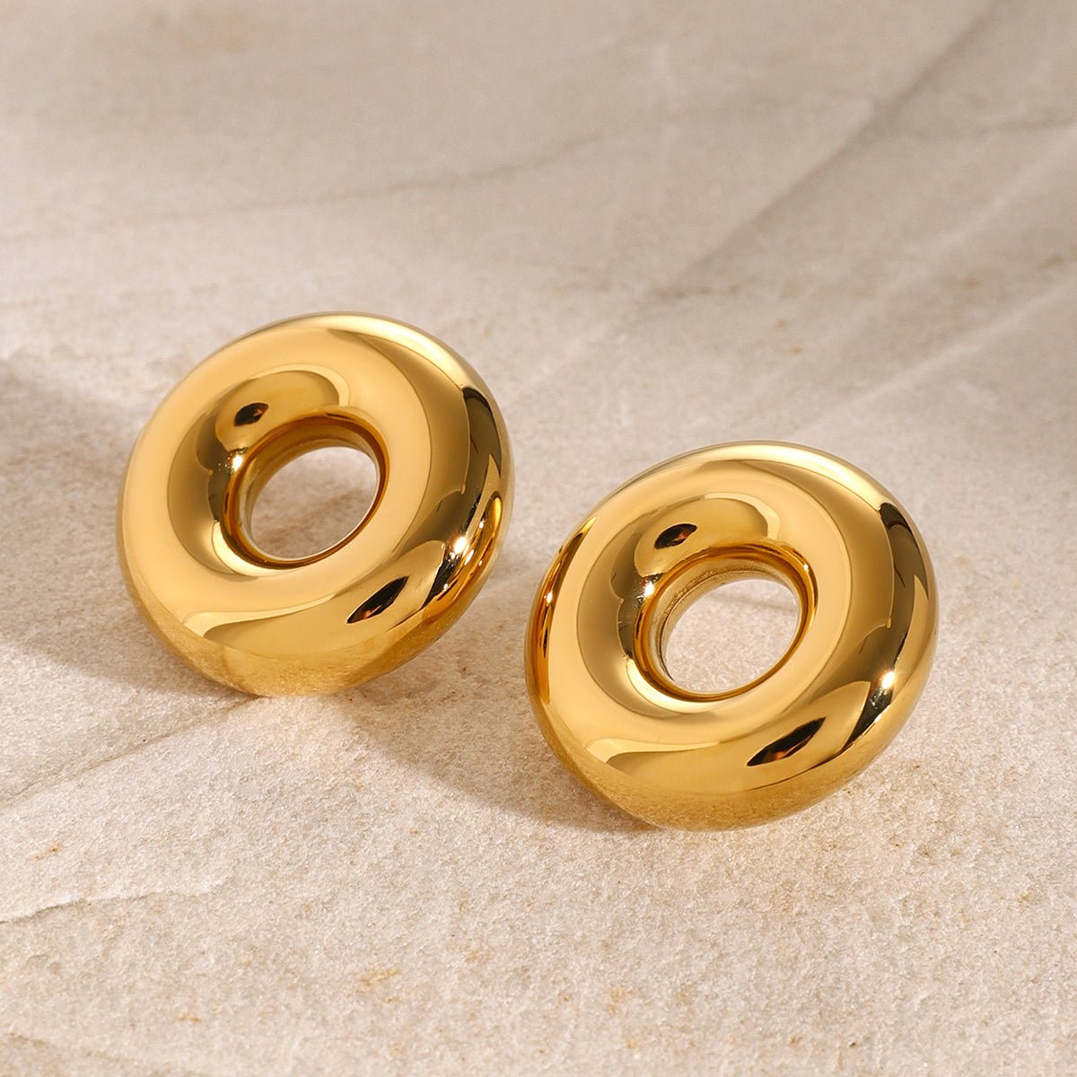 Beach Rose Co. - Gold Donut Stud Earrings