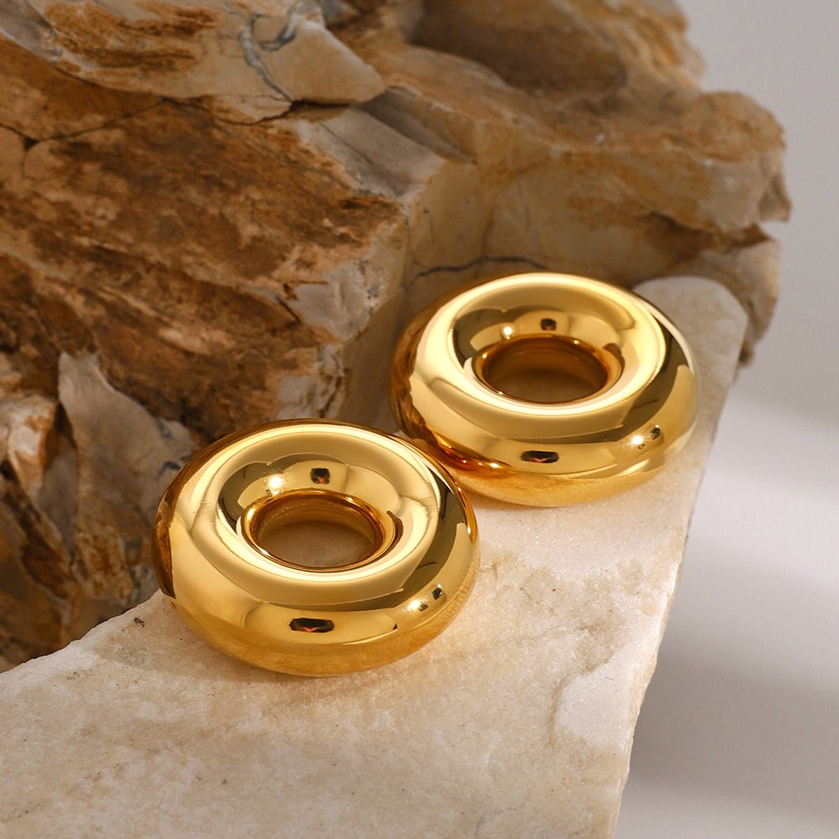 Beach Rose Co. - Gold Donut Stud Earrings