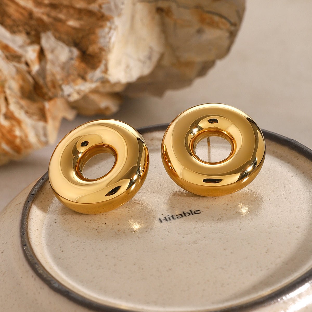 Beach Rose Co. - Gold Donut Stud Earrings