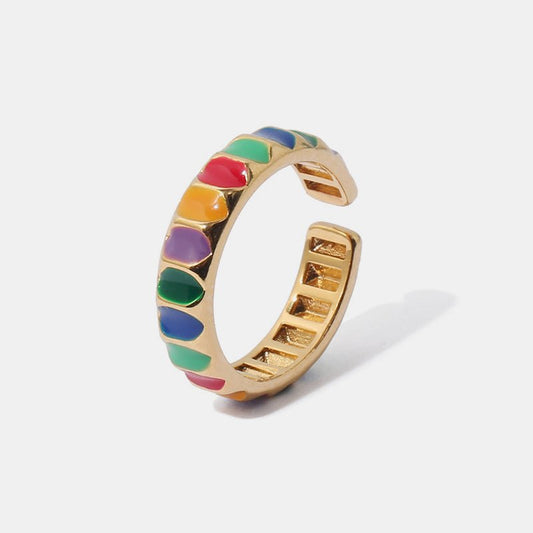 Beach Rose Co. - Gold Enamel Rainbow Adjustable Ring