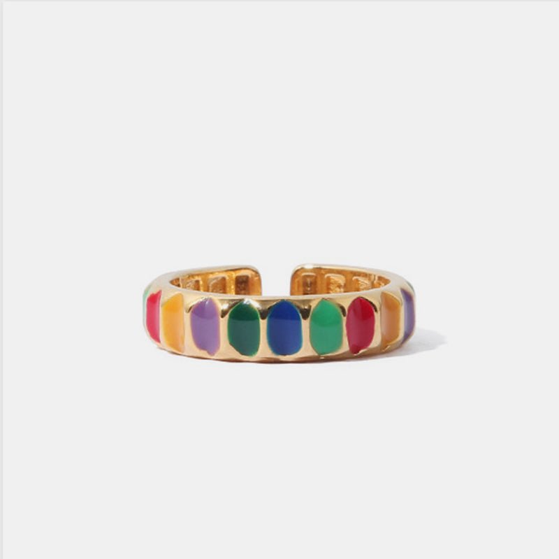 Beach Rose Co. - Gold Enamel Rainbow Adjustable Ring