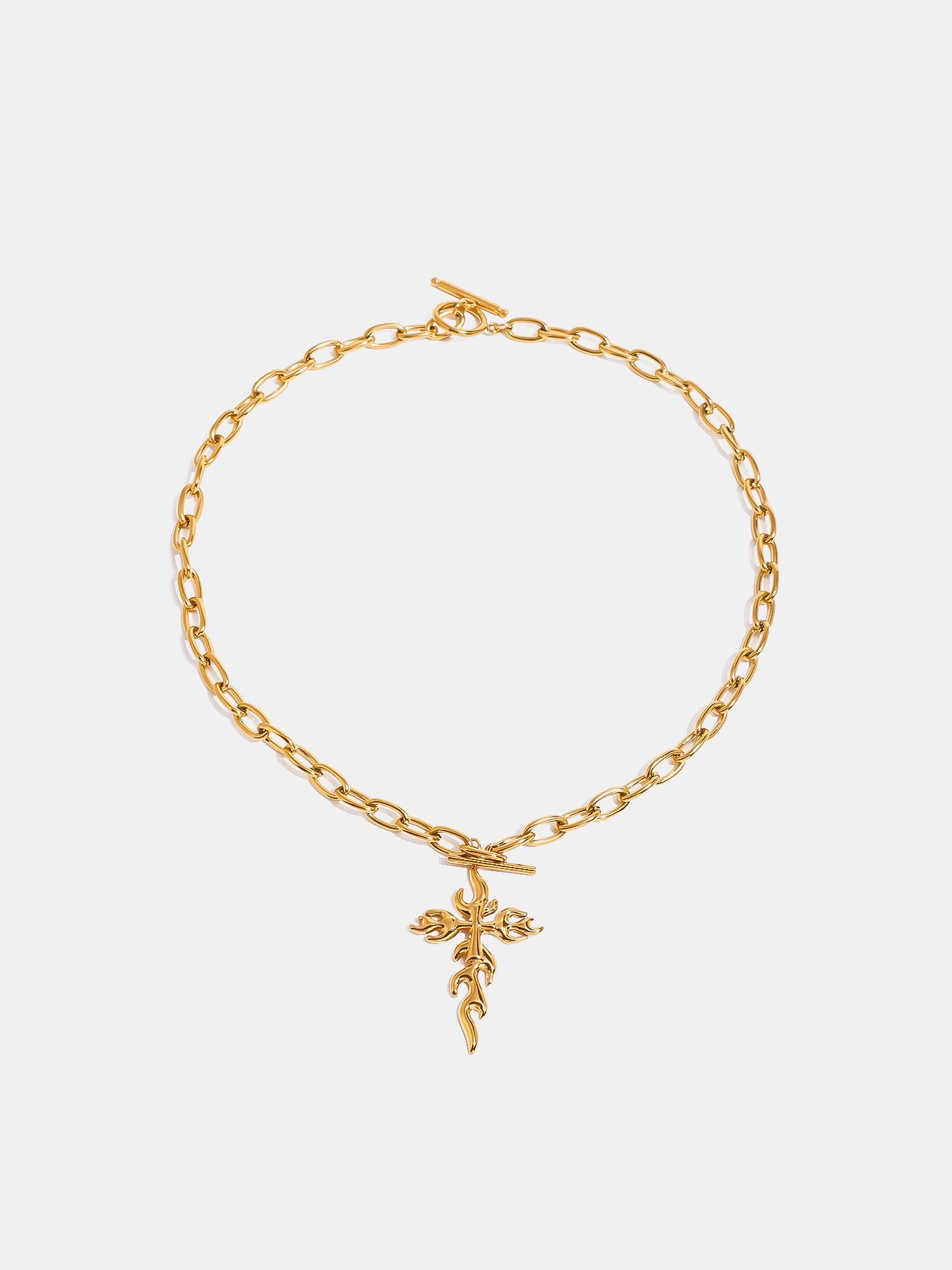 Beach Rose Co. - Gold Fiery Cross Pendant Necklace