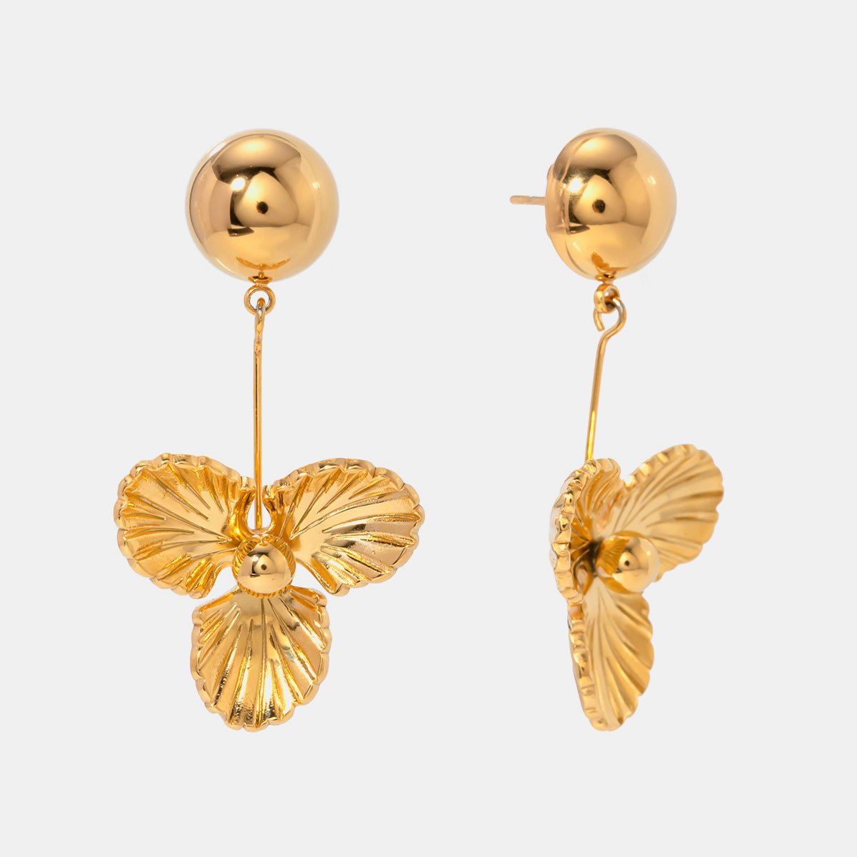 Beach Rose Co. - Gold Flower Drop Earrings