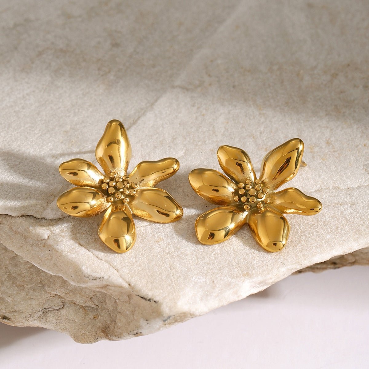 Beach Rose Co. - Gold Flower Earrings