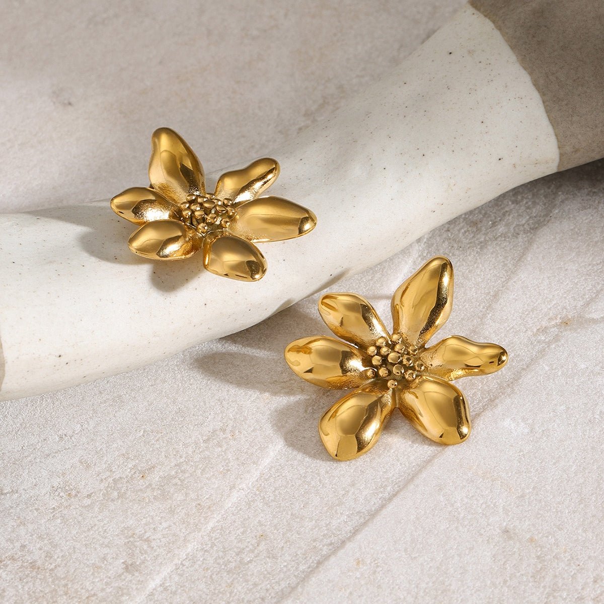 Beach Rose Co. - Gold Flower Earrings