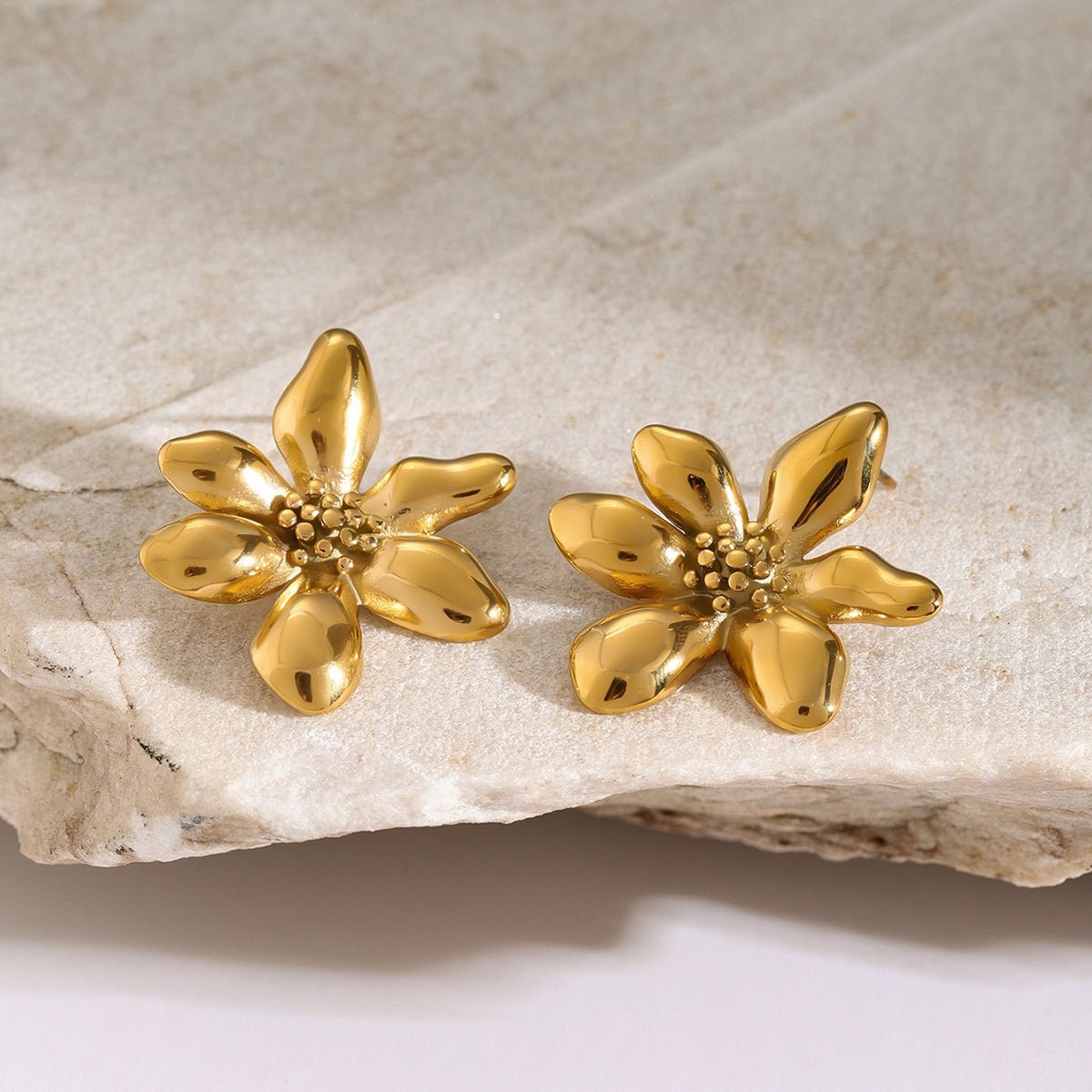 Beach Rose Co. - Gold Flower Earrings