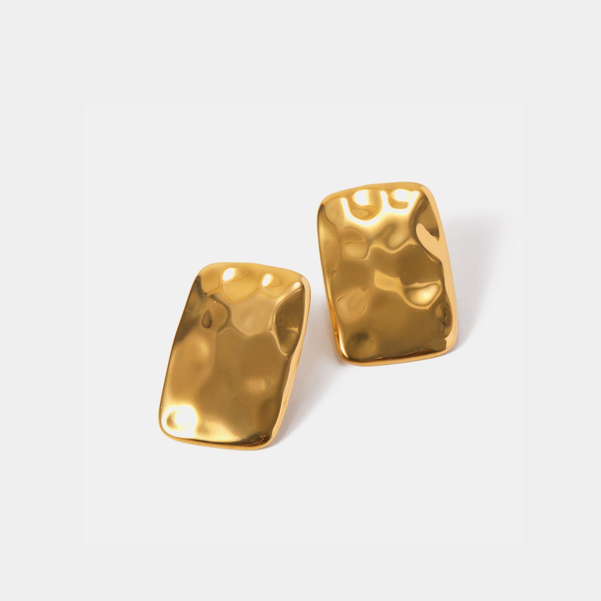 Beach Rose Co. - Gold Hammered Square Earrings