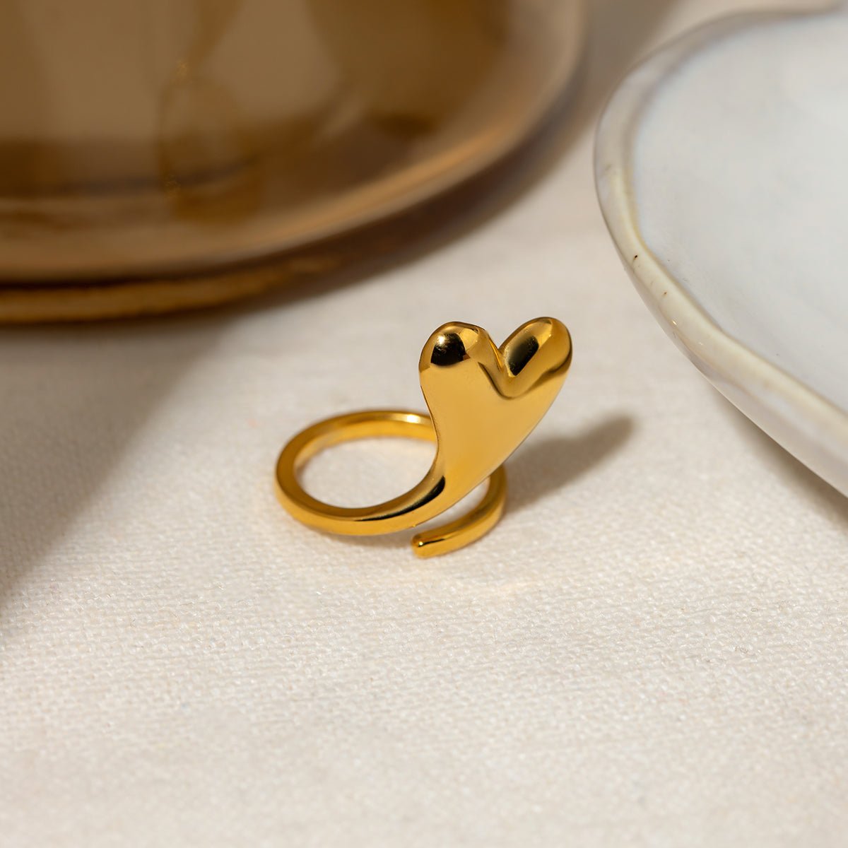 Beach Rose Co. - Gold Heart Bypass Ring