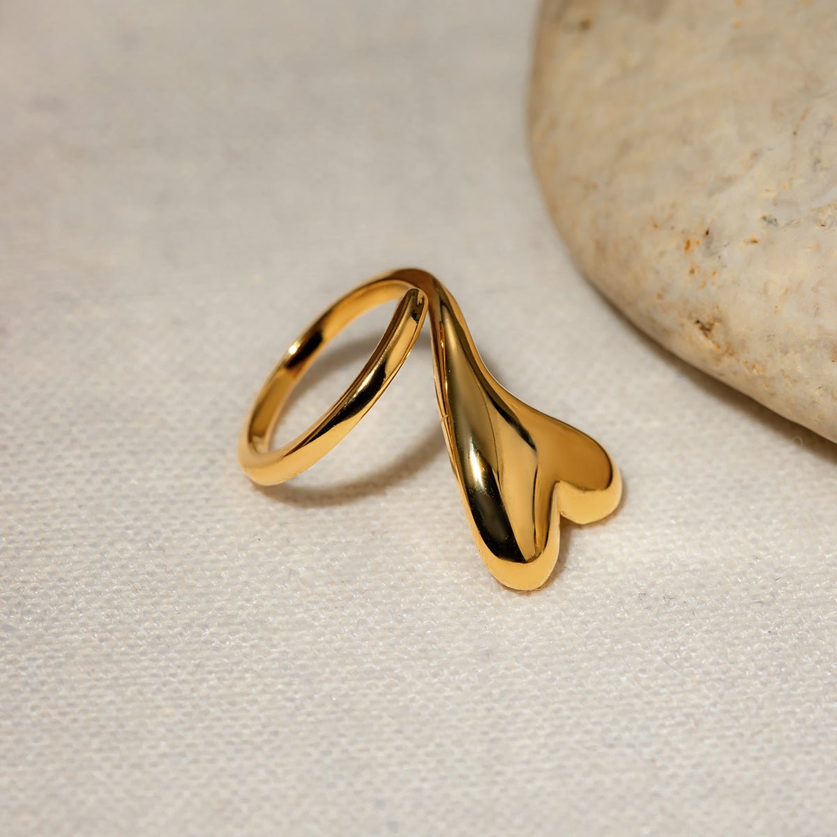 Beach Rose Co. - Gold Heart Bypass Ring