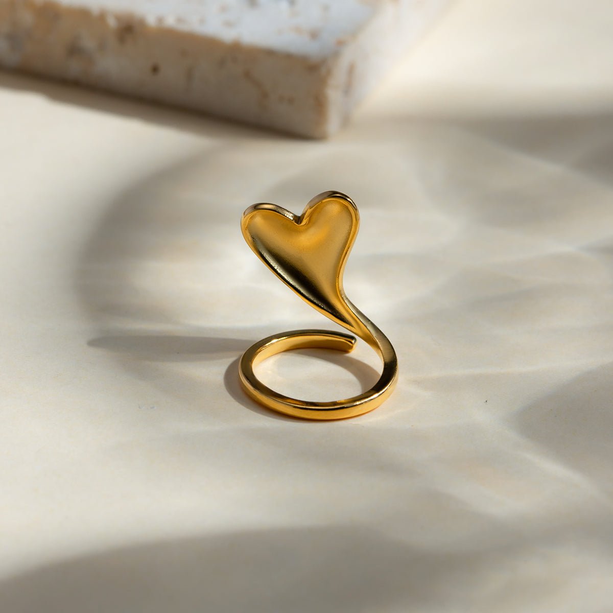 Beach Rose Co. - Gold Heart Bypass Ring