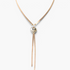 Beach Rose Co. 18K gold-plated necklace featuring a flat herringbone chain and a polished heart pendant with drops.