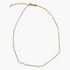 Beach Rose Co. 18K gold filled necklace featuring delicate chain links and spaced heart-shaped pearl beads