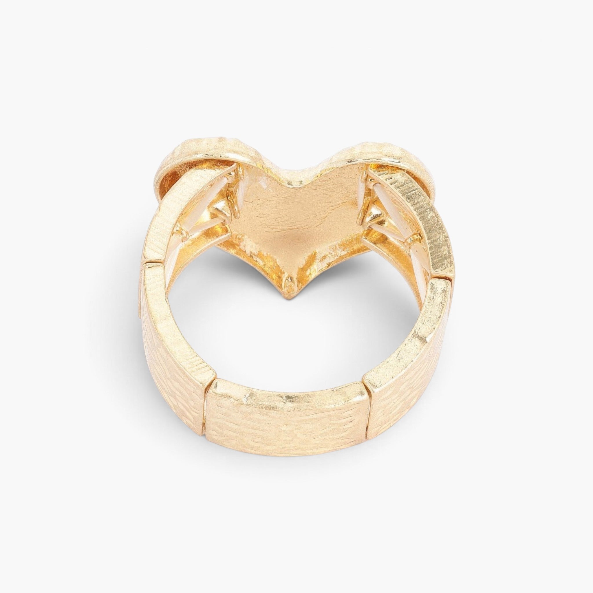 Beach Rose Co. gold-plated alloy stretch bracelet featuring a heart-shaped design with a textured finish.