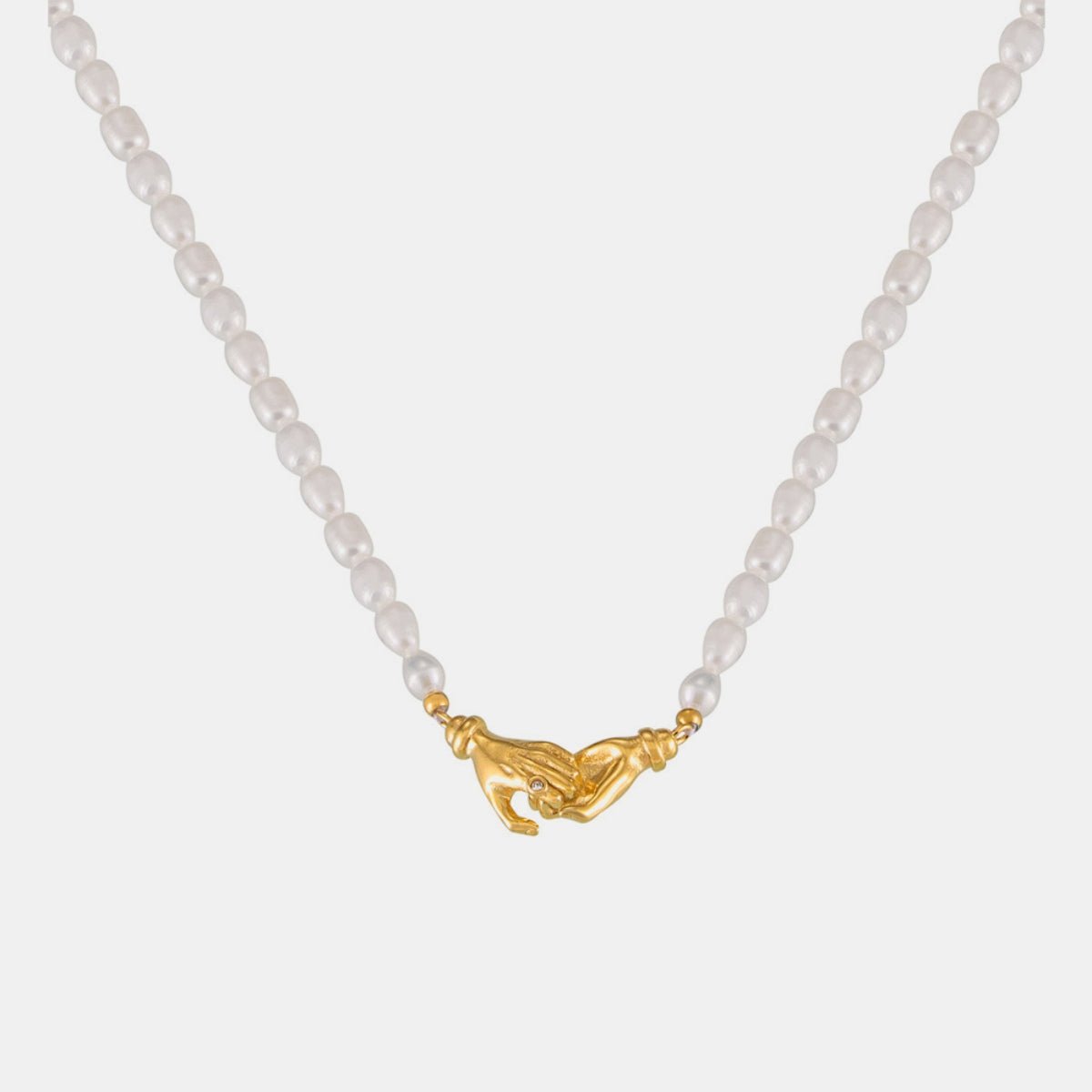 Beach Rose Co. - Gold Hold My Hand Freshwater Pearl Necklace