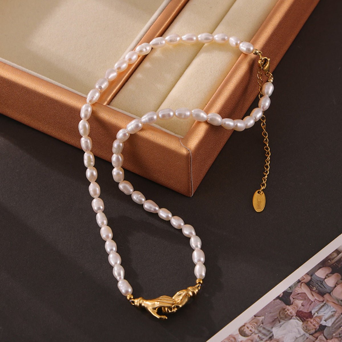 Beach Rose Co. - Gold Hold My Hand Freshwater Pearl Necklace