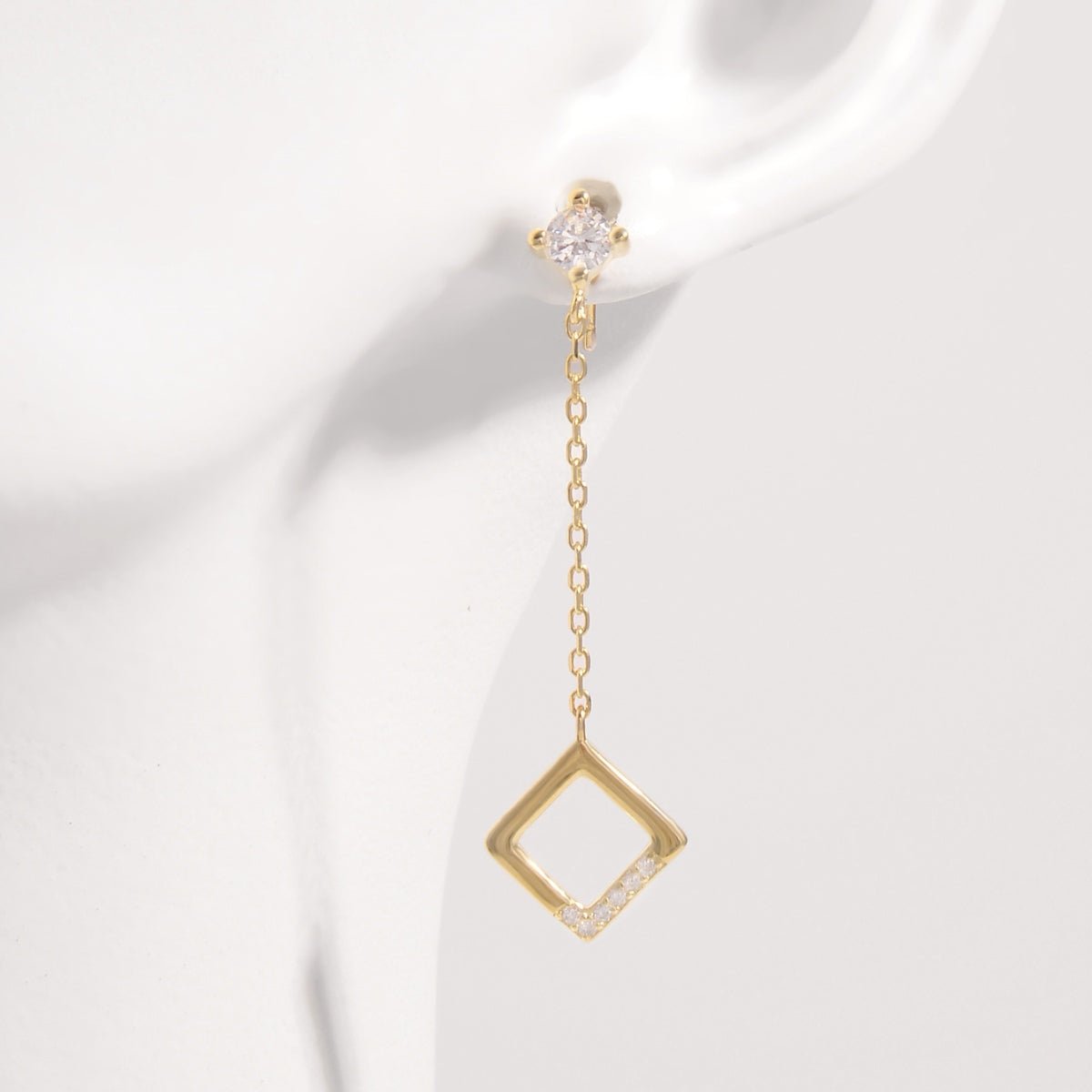 Beach Rose Co. - Gold Inlaid Zircon Drop Earrings