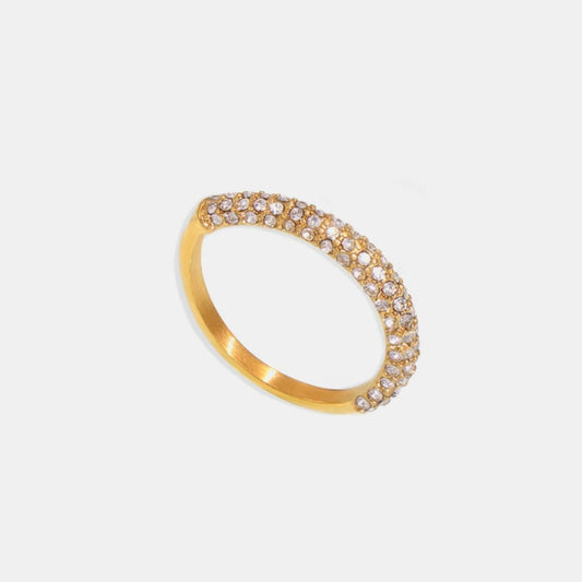 Beach Rose Co. - Gold Inlaid Zircon Eternity Ring