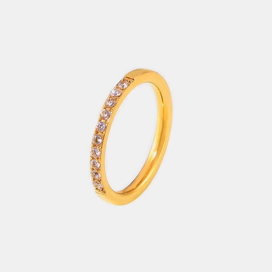 Beach Rose Co. - Gold Inlaid Zircon Stackable Ring