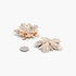 Beach Rose Co. gold maple leaf earrings with intricate textured metal design and post-back closure