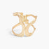 Beach Rose Co. gold cast metal cuff bracelet with a minimalist wavy design and a functional spring hinge closure.