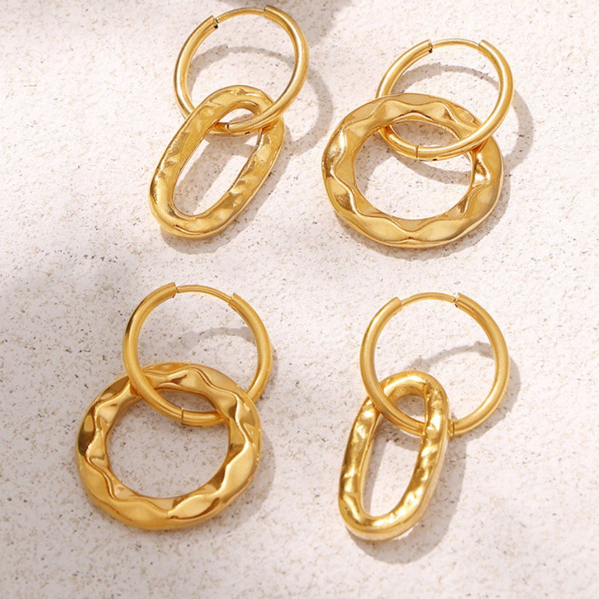 Beach Rose Co. - Gold Mismatched Hoop Earrings