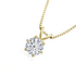Beach Rose Co. 1 carat round moissanite solitaire pendant necklace in 18K gold-plated sterling silver with box chain.