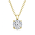 Beach Rose Co. 1 carat round moissanite solitaire pendant necklace in 18K gold-plated sterling silver