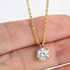 Beach Rose Co. 1 carat round moissanite solitaire pendant necklace in 18K gold-plated sterling silver on a link chain