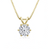 Beach Rose Co. 1 carat round moissanite solitaire pendant necklace in 18K gold-plated sterling silver with box chain