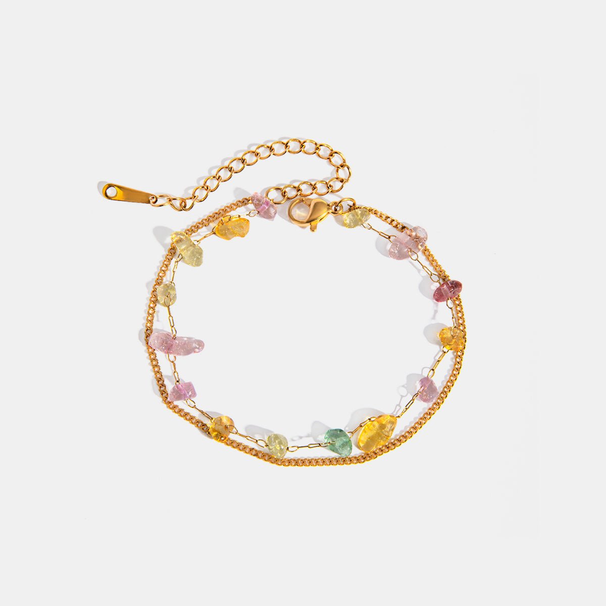 Beach Rose Co. - Gold Natural Stone Double Layer Bracelet