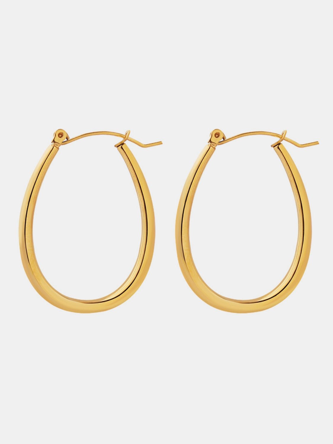 Beach Rose Co. - Gold Oblong Hoop Earrings