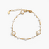 Beach Rose Co. 18K gold filled bracelet featuring pearl-look beads, slender bar links, and a lobster clasp.