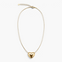 Beach Rose Co. gold puff heart pendant necklace on a delicate chain with a lobster clasp and extender